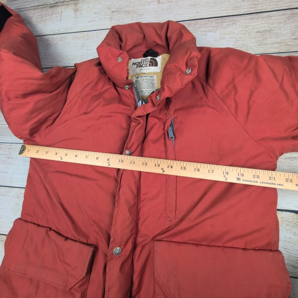VTG 70s The North Face‎ red Fill Down Puffer Parka Jacket Men's Size S